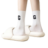 Autumn Women Casual Cotton Socks Knitted Big G Letter Casual Sports Athletic Socks
