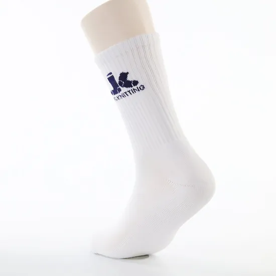 Jc Custom Logo Cotton Solid Custom Color White High Quality Athletic Men Socks