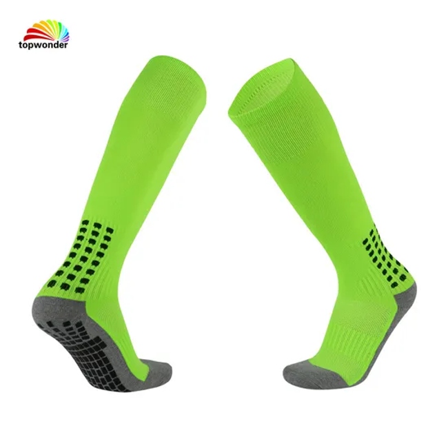 Customize All Sorts of Knee High Cushion Football Sports Sock with Terry and Grip Bottom at Low Price and High Quality