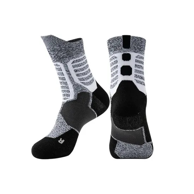 Qlm-320-2 Red New Year Christmas Spandex Compression Sports Socks for Woman