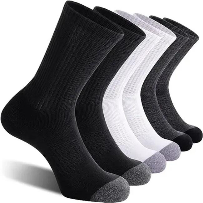 Custom Design Cotton Soft Plus Size Solid Color Men Adults Sports Socks