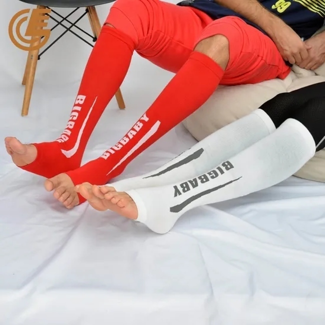 Custom Grip Socks Protector Calf Compression Breathable Shin Guards Soccer Sleeve