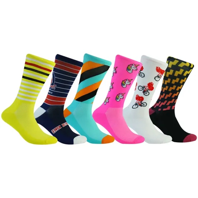 Wholesale Custom Logo Fashion Outdoor Compression Nylon Men′s Bicycle OEM Sports Bike Running Coolmax Cycling Socks
