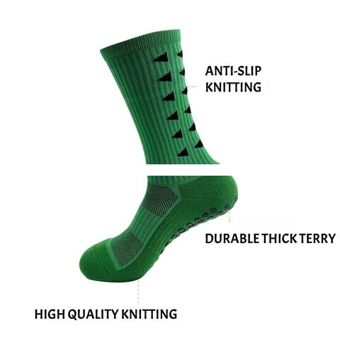 New Arrive Top Quality Man Sports Workout Fitness Socks Professional Football Soccer Rugby Anti slip Grip Crew Socks Low MOQ OEM