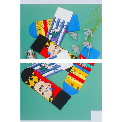 Wholesale Funny women girl fashion crew cotton design socks
