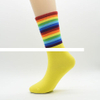 Wholesale Funny rainbow women girl fashion crew cotton design socks