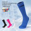 Wholesale Factory Design Logo Women Athletic Cotton Brand Custom OEM Compression Socks