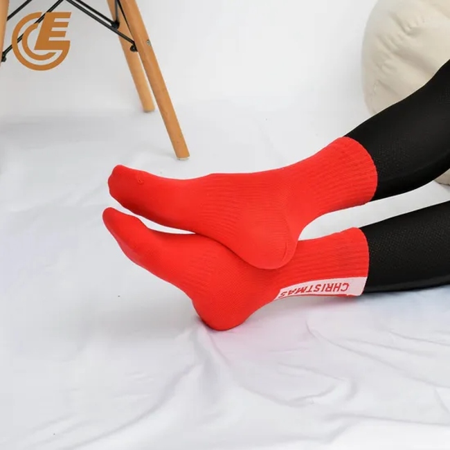 Qlm-320-15 Compression Sports Yoga Cashmere Thermal Woman Red Socks
