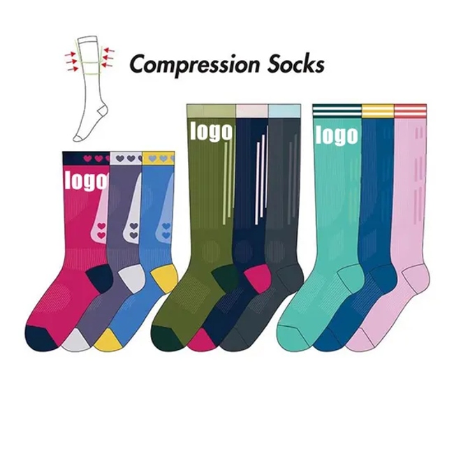 High Quality Wholesale Cotton Knee High Sweat-Absorbent Gym Sports Athletic Unisex Brand Packaging Factory Designer Logo Men Women Compression Custom Socks