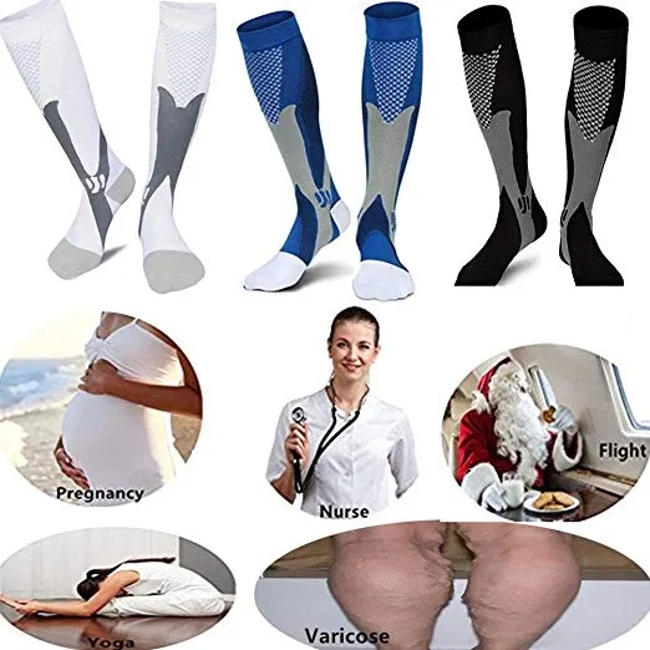 Anti-Slip Comfortable Anti-Bacterial Pure Red Athletic Sports Compression Socks