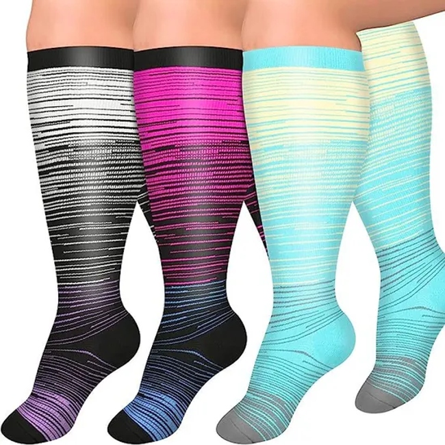 Customized Wide Calf Large Size Plus Size Compression Socks Knee High Plus Size Oversized Compression Socks