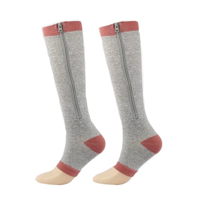 Men Women Fun Pattern Knee High Socks for Tennis Badminton Wholesale Compression Stocking with Top Quality