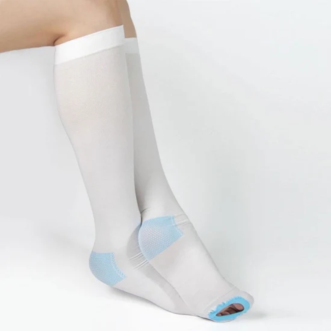 Anti Embolism Stockings Medical Graduated 13-18mmhg White Compression Socks Knee-High Sock Vein Thrombosis Socks
