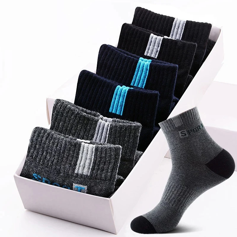 Custom Design Men Cotton Socks Autumn Winter Men Socks Breathable Cotton Sports Socks Breathable Business Socks Size 