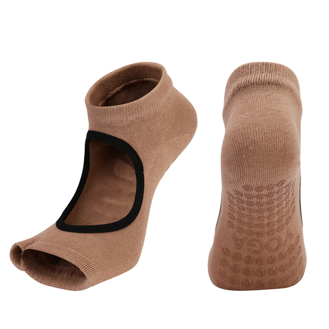 professional products New Women Anti Slip Yoga Socks Two Toe Sport Cotton Pilates Sock Ventilation Quick-Dry Ballet Professiona 