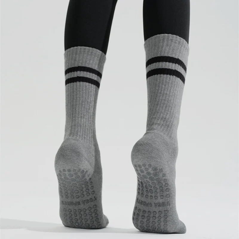Promotion Pilates Socks Backless Breathable Cotton Dance Sports Socks Silicone Non-slip Professional Gym Fitness Indoor Workout 