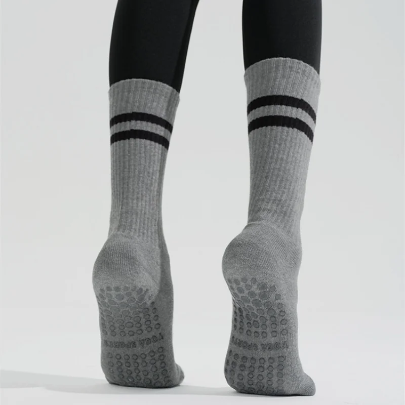 Promotion Pilates Socks Backless Breathable Cotton Dance Sports Socks Silicone Non-slip Professional Gym Fitness Indoor Workout 
