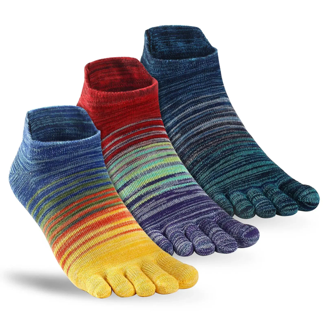 prompt dispatch Toe Socks for Women Men Colorful AnkleCrew Running Socks Cotton Five Finger Socks 