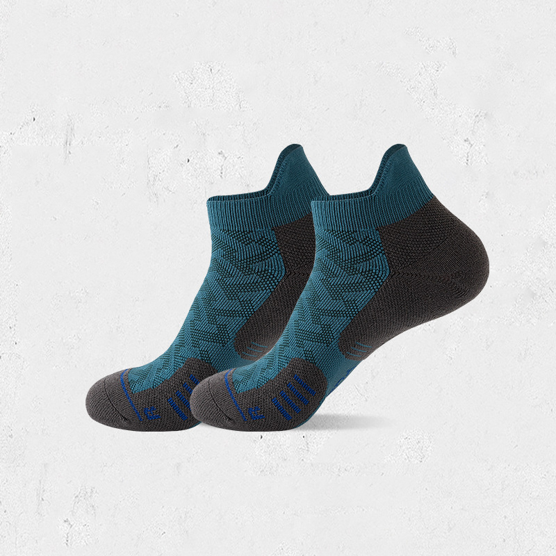 personalized tags Professional Marathon Running Sock Outdoor Sports Fitness Thickened Cushioned Short Tube Low Cut Boat Ankle 