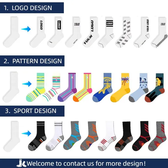 High Quality Sokken Calcetines Sock-Stocking Happy Funny Socks Custom Design White Sports Yoga Pilates Socks Anti Slip Grip Crew Cotton Men Custom Socks
