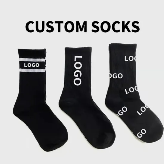 Cotton Sweat-Absorbent Sports Compression Socks Comfortable Basketball Team Customized Men Crew Socks for Christmas Festival Gift