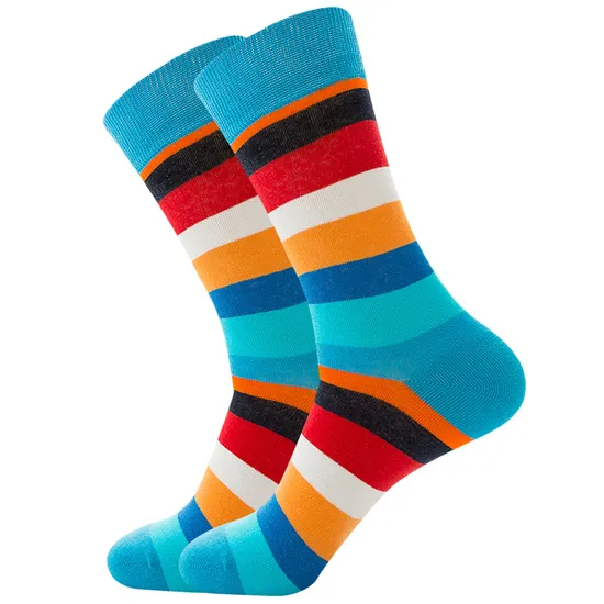 Make Your Own Custom Logo 100% Cotton Chaussette Business Men Crew Happy Funny Crazied Colorful Socks for Men