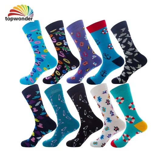 Wholesale and Custom Fashion Cotton Sock Knee High Sock in All Designs for Men Women and Kids