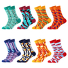Wholesale Custom Geometry Funky Colored Fashion Novelty Cotton Happy Men Designer Socks
