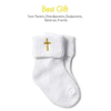 Xainghui Custom Logo Design Christening with Cross Embroidery Socks