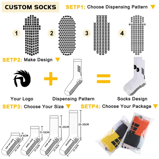 Custom Grip Socks Soccer Support Free Grips Design Athletic Football Socks