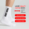 Free Sample OEM Custom Logo Socks Men White Sport Crew Socks
