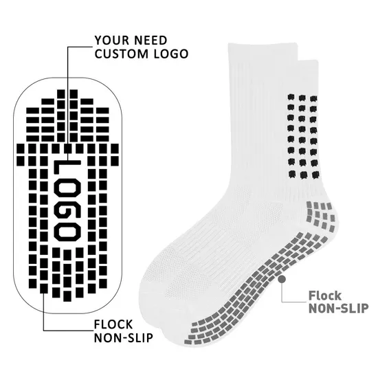 Custom Logo Soccer Football Socks Grip Anti Slip Sport Crew Socks