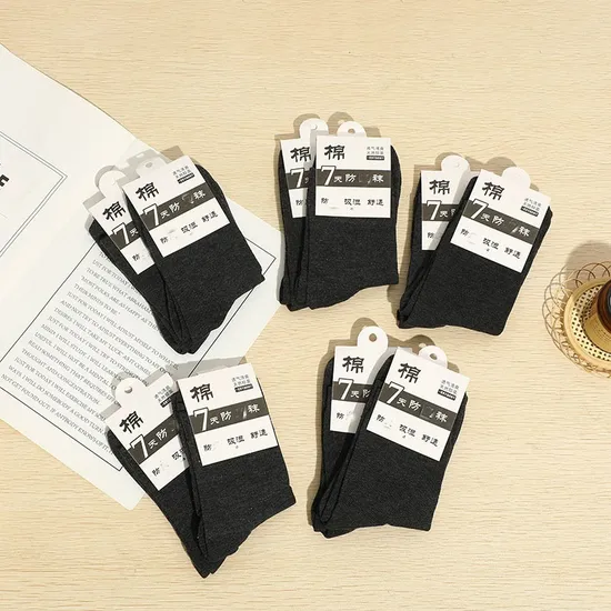 Autumn and Winter Thick Cotton Socks Men′s Business Crew Socks Custom Logo