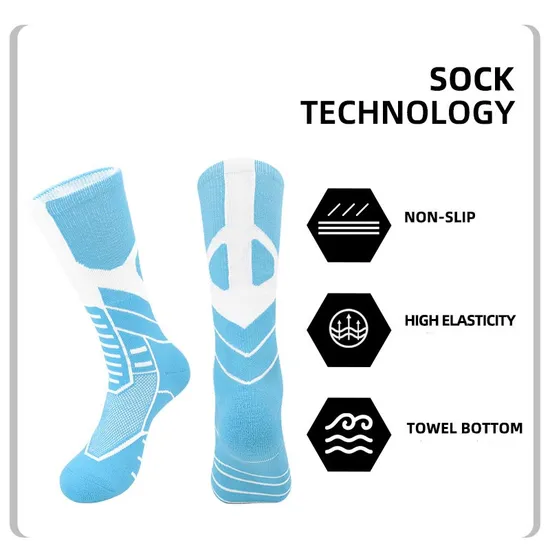 Custom Mens Brand Compression Breathable Basketball Elite Men Athletic Blank White Crew Sport Socks Calceta Basketball