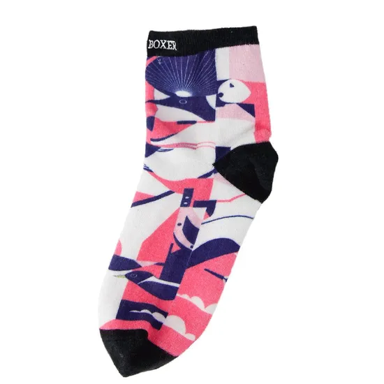 Unisex Good Price Printed Custom Bamboo Short Quarter Socks
