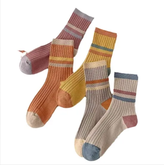 Trendy Japanese Inspired Crew Socks for Women, Moisture Wicking