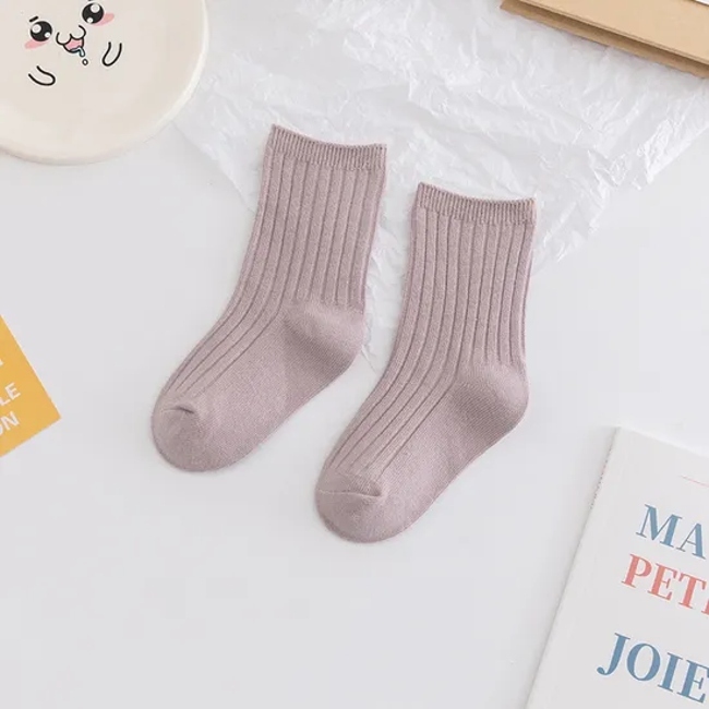 Multi Color Baby Kids Children Wholesale Cotton Draw Custom Crew Socks