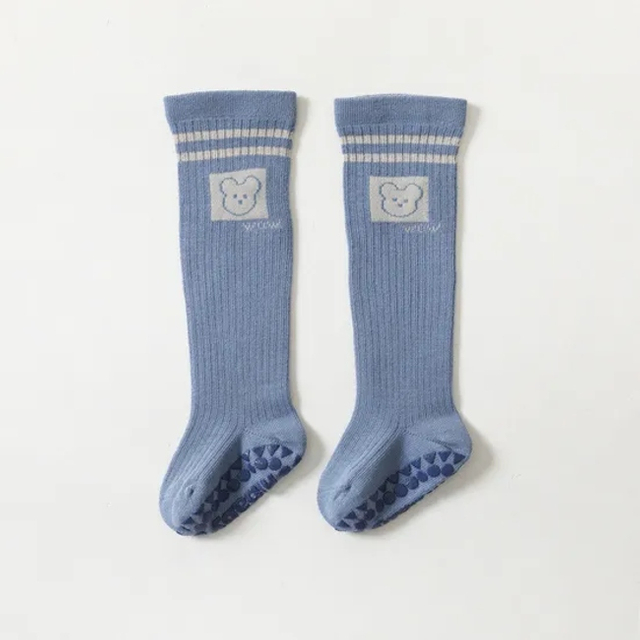 Baby Non Skid Knee Cotton Floor Socks with Grip for Kids Toddlers Baby Girls