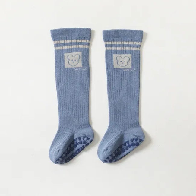 Baby Non Skid Knee Cotton Floor Socks with Grip for Kids Toddlers Baby Girls