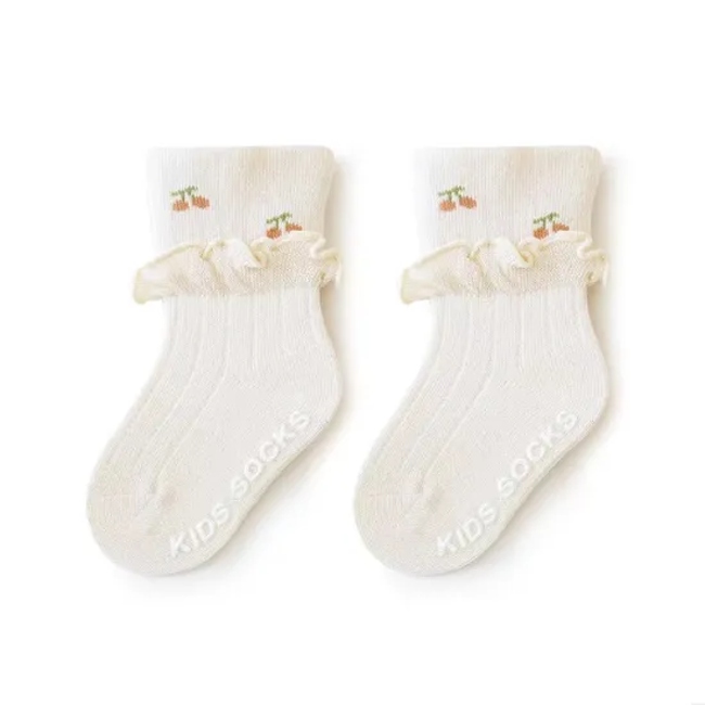 Jacquard Velvet Fabric Baby Girl Socks Newborn Socks
