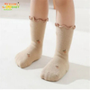 Cute Knitted Socks for Baby Girls Summer Casual Infant Socks with Antislip Rubber Soles High Crew Breathable Cotton for Toddlers
