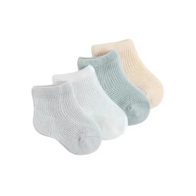  Wholesale Girls Boys Cotton Solid Casual Summer Mesh Thin Newborn Baby Socks