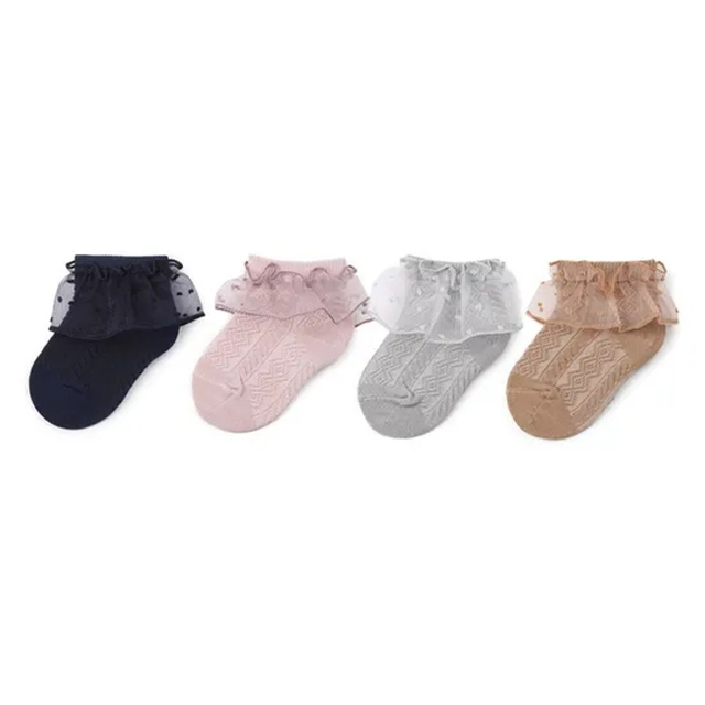 Low Price Unisex Children Baby Kids Cotton Wholesale Lace Edge Short Socks