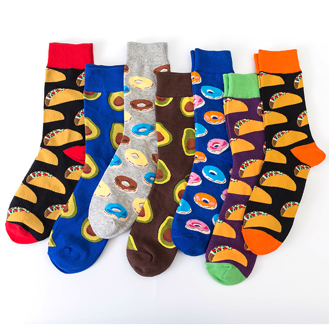 New Arrival Colorful Cute Creative Happy Socks Women Wholesale Food Series Donut Funky Socks For Girls