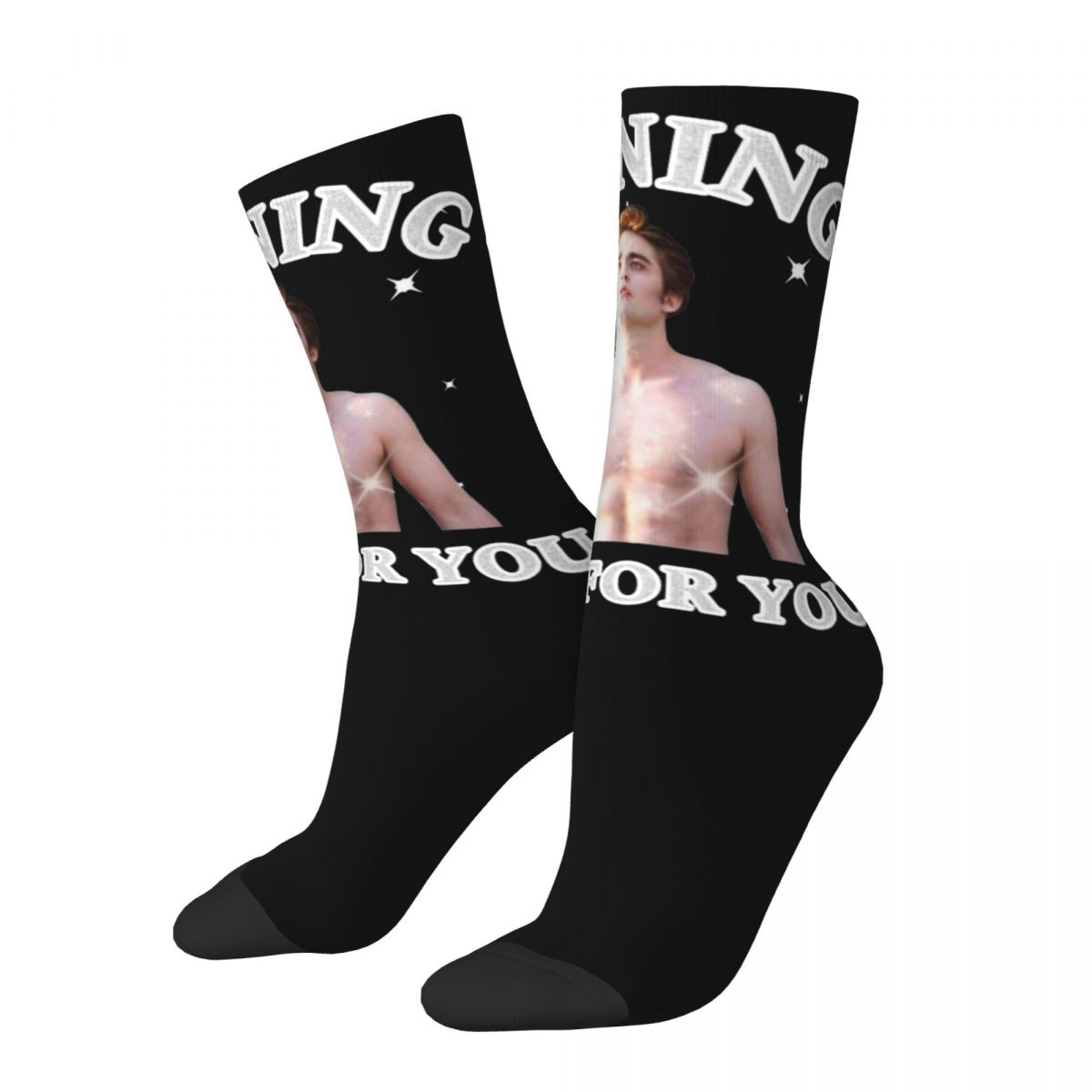  Ghostface Large Couple Sports Socks SpringSummer Basketball Socks Black and White Long Socks Men's Middle Socks Hip 