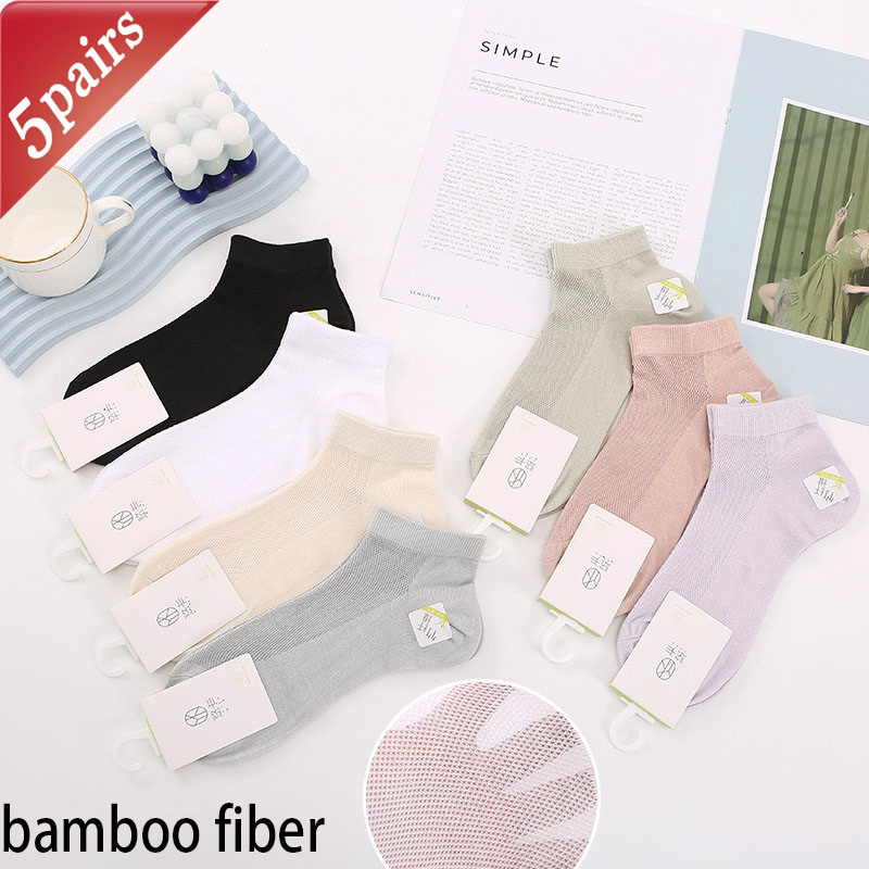 made-to-order women s Spring Summer Sock Cute Bamboo Fiber Boneless Ice Mesh Surface Breathable Sweat Absorption Solid Color 