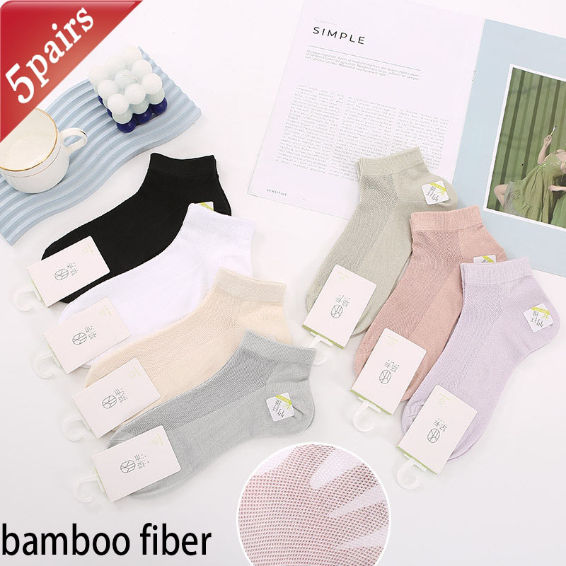 made-to-order women s Spring Summer Sock Cute Bamboo Fiber Boneless Ice Mesh Surface Breathable Sweat Absorption Solid Color 