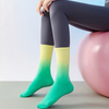 OEM Yoga Socks women Gradient Sports Socks Cotton Mid tube Towel Non slip Grip Silicone Indoor Fitness Crew Gym Pilate 