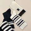 Full Customization Yk Knitted Long Socks women Girls Casual Black White Loose Crochet Middle Tube Sox Cotton Solid Boot Cuffs 
