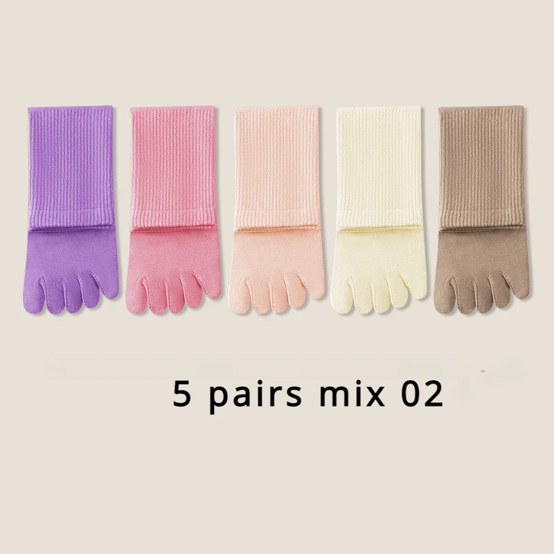 value for money or women Sports Toe Socks with Separate Fingers High Tube Five Finger Cotton Crew Socks Yoga High 